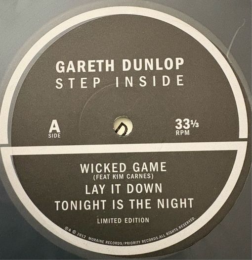 Gareth Dunlop - Step Inside. Rare Canadian 10" Limited Edition six song  EP. Features Kim Carnes of Betty Davis Eyes fame!  Irish singer songwriter from Belfast.