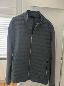 Reiss Hybrid Quilt Jacket in Teal Green