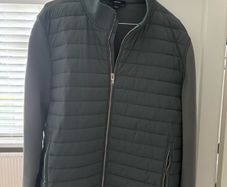 Reiss Hybrid Quilt Jacket in Teal Green