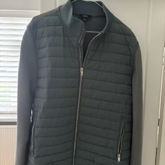 Reiss Hybrid Quilt Jacket in Teal Green