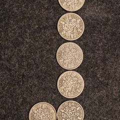 6 Genuine British Silver Sixpence Coins 1928 to 1936
