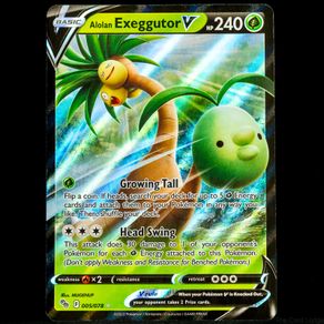 Alolan Exeggutor V 005/078 Half Art Ultra Holo Rare Sword and Shield Pokemon Go Card