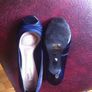 Royal blue satin high heels Image 3