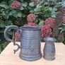 Victorian Large Pewter Tankard and Irish Pub Gill Measure Image 2