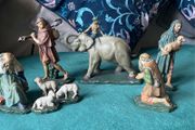 Antique Nativity Chalk Figurines