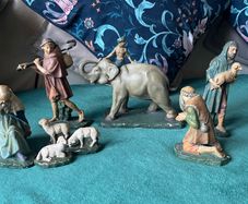 Antique Nativity Chalk Figurines
