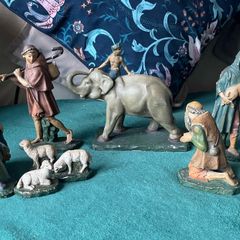 Antique Nativity Chalk Figurines