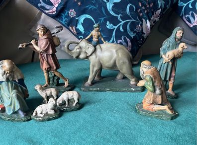 Antique Nativity Chalk Figurines