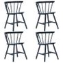 5 Piece Dining Set Solid Rubber Wood Black Image 7