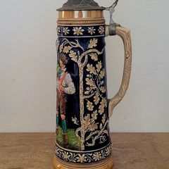 Antique German lidded beer stein
