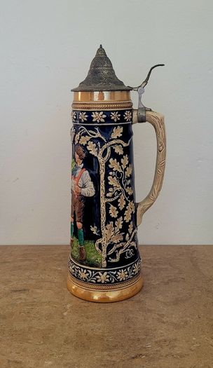 Antique German lidded beer stein