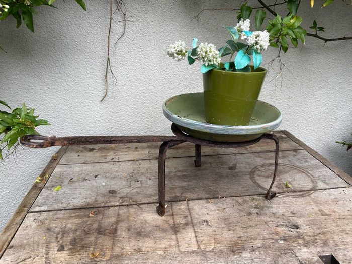 19 th Century Hand Forged wrought iron Fire Hearth Trivet