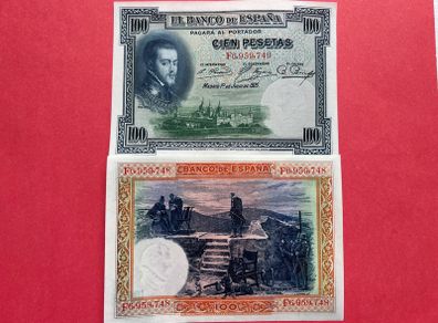 Spain  100 Pesetas  1925. uncirculated )