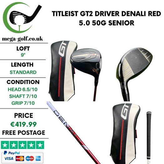 Titleist GT2 Driver / 9 Degree / Denali Red 5.0 50g Senior