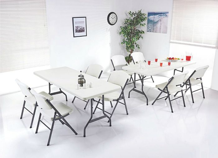 White Folding Rectangular Table 1800mm