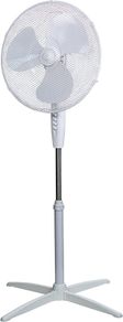 16" Inch, Lightweight, Pedestal Fan, 3 Speeds, Wide-Angled Oscillation, Powerful Airflow, Adjustable Height, White (FREE POSTAGE)