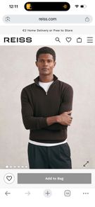 Reiss brown quarter zip large