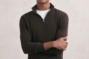 Reiss brown quarter zip large