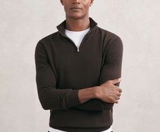 Reiss brown quarter zip large