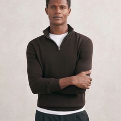 Reiss brown quarter zip large