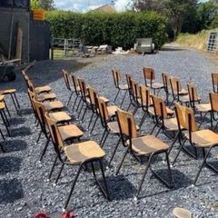 Adult size industrial Mid Century chairs