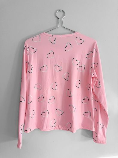 New Pink Heart Long Sleeve Top