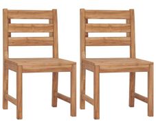 Garden Chairs 2 pcs Solid Teak Wood