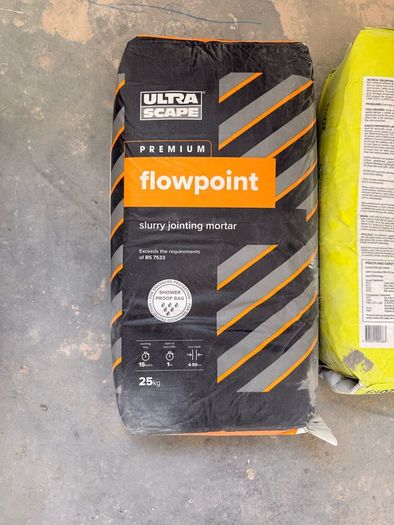 cement sacks & flow point mortar