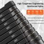 Aluminum Telescoping Ladder, 2.9M/9.5FT Portable Extension Ladder with 2 Detachable Hooks Extendable Folding Anti-Slip Loft Ladder with Certificate EN 131, Black Image 6