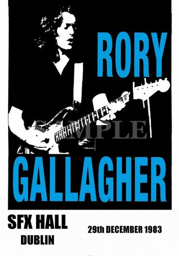 Rory Gallagher concert poster S.F.X  Hall Dublin 1983 A3 Size Replica