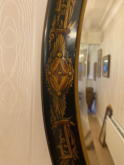 Antique Oval Chinoserie Wall Mirror