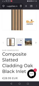 Composite Slatted Cladding Oak Black Inlet