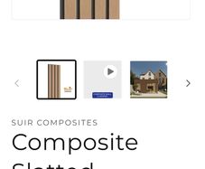 Composite Slatted Cladding Oak Black Inlet
