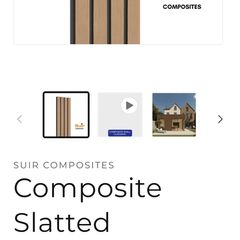 Composite Slatted Cladding Oak Black Inlet