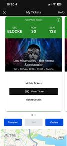 Les Miserables - The 3 Arena x2 tickets | 1pm Show