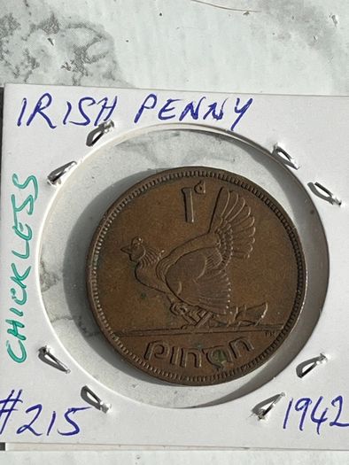 1942 'chickless' Irish Penny - RARE