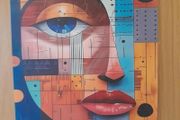 Abstract face wall poster