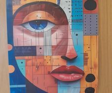 Abstract face wall poster