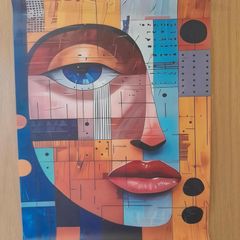 Abstract face wall poster