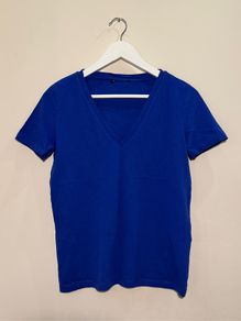 ZARA Blue V Neck T Shirt Size S!