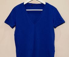 ZARA Blue V Neck T Shirt Size S!