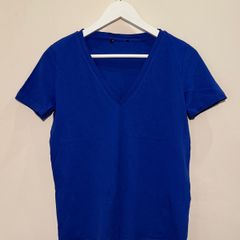 ZARA Blue V Neck T Shirt Size S!