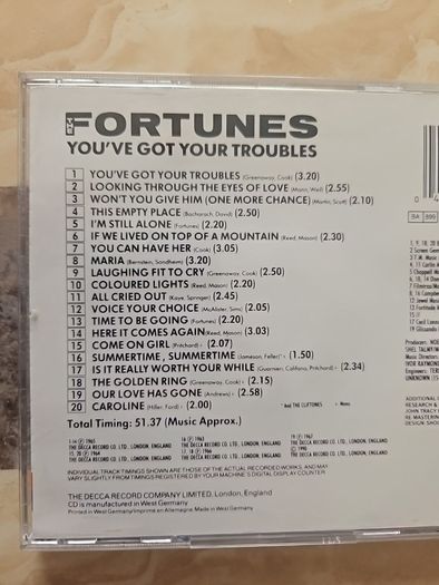 The Fortunes CD - You've Got Your Troubles