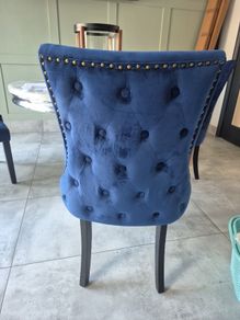 Four Navy Velvet Dining chairs