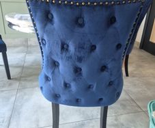 Four Navy Velvet Dining chairs