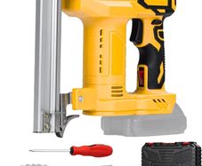 Cordless Brad Nailer Compatible with Dewalt 18V Battery, Nail Staple Gun 2 in 1 Electric Stapler Nailer with 100 Nails and 500 Staples, Nail Gun/Staple Gun for Carpentry, Upholstery
