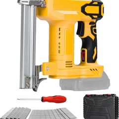 Cordless Brad Nailer Compatible with Dewalt 18V Battery, Nail Staple Gun 2 in 1 Electric Stapler Nailer with 100 Nails and 500 Staples, Nail Gun/Staple Gun for Carpentry, Upholstery