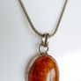 Vintage Baltic Amber Sterling Silver Pendant, rope Necklace length 18" - 5,7g Image 7