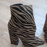 tiger print suede black brown boots Image 2