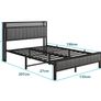 Double Bed Frame With Storage Headboard, Upholstered Platform Bed Frame/Mattress Foundation/Metal Slat Support/No Box Spring Needed/Dark Grey Image 8